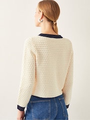 Monsoon Natural Nancy Smart Waffle Knit Cardigan - Image 3 of 4
