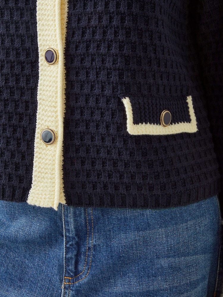 Monsoon Natural Nancy Smart Waffle Knit Cardigan - Image 4 of 4