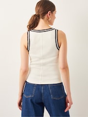 Monsoon Natural Tate Crochet Trim Tank Top - Image 3 of 5