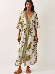 Monsoon Green Isla Tropical Print Maxi Dress - Image 1 of 4