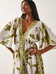 Monsoon Green Isla Tropical Print Maxi Dress - Image 4 of 4