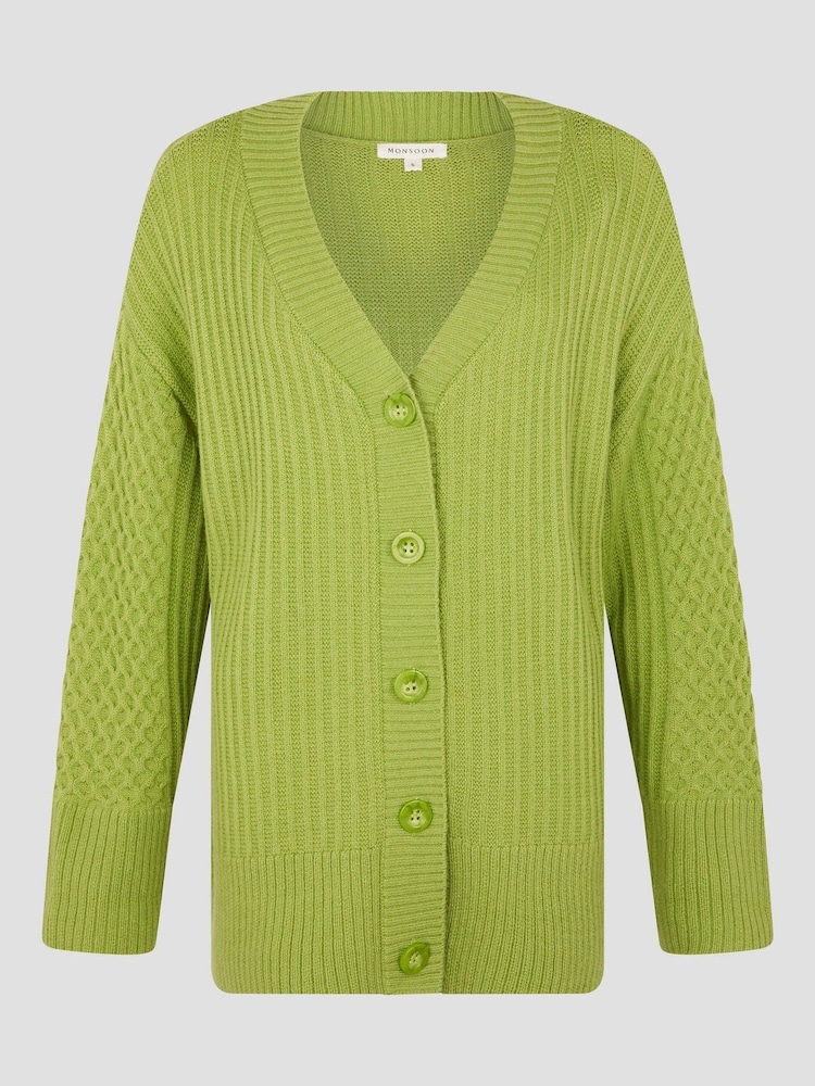 Monsoon Green Opal Oversized Knit Cardigan - Image 5 of 5 Monsoon Green Opal Oversized Knit Cardigan - Image 5 of 5