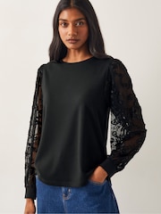 Monsoon Immy Sheer Floral Sleeve Top - Bild 2 von 4