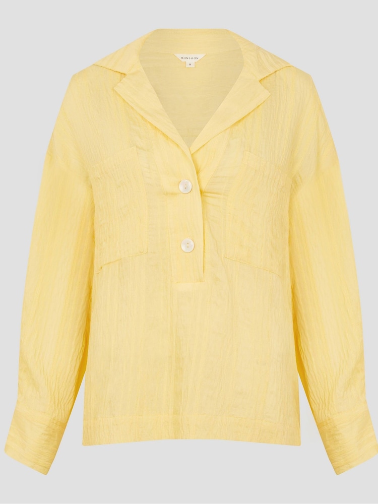 Monsoon Yellow Tilda Textured Shirt - Image 5 of 5