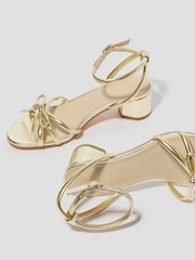 Monsoon Gold Wynn Metallic Strappy Heeled Sandals - Image 2 of 4