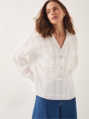 Monsoon White Tilda Textured Shirt - Image 1 of 5
