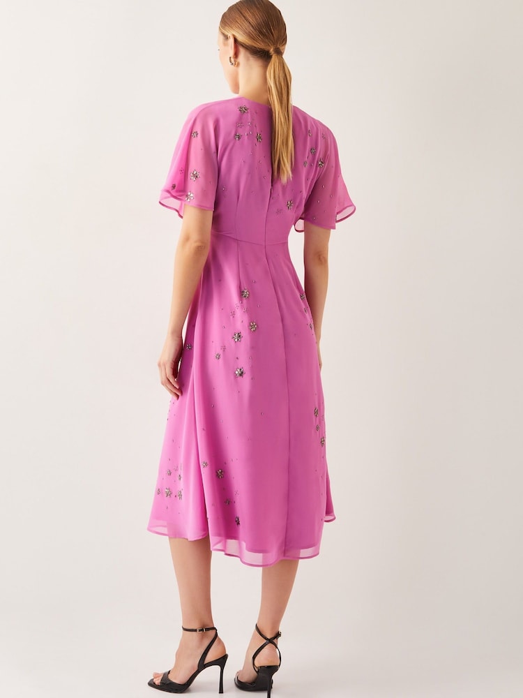 Monsoon Candice Embellished Flutter Sleeve Midi Dress - Bild 2 von 4 Monsoon Candice Embellished Flutter Sleeve Midi Dress - Bild 2 von 4