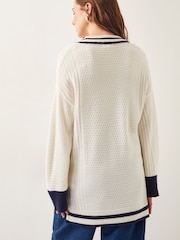 Monsoon Natural Oversized Ola V-Neck Jumper - Image 5 of 6