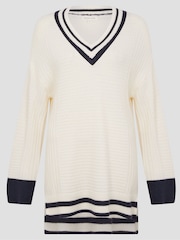 Monsoon Natural Oversized Ola V-Neck Jumper - Image 6 of 6