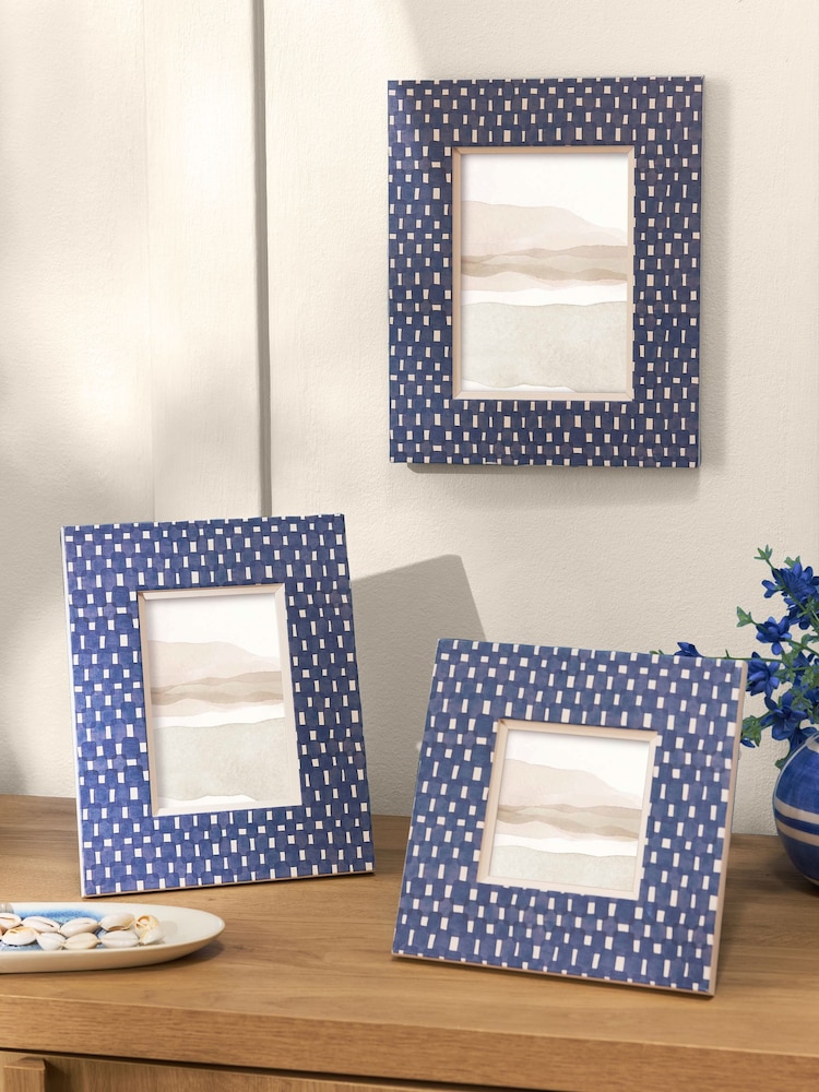 Blue Spot Print Photo Frame - Image 2 of 4