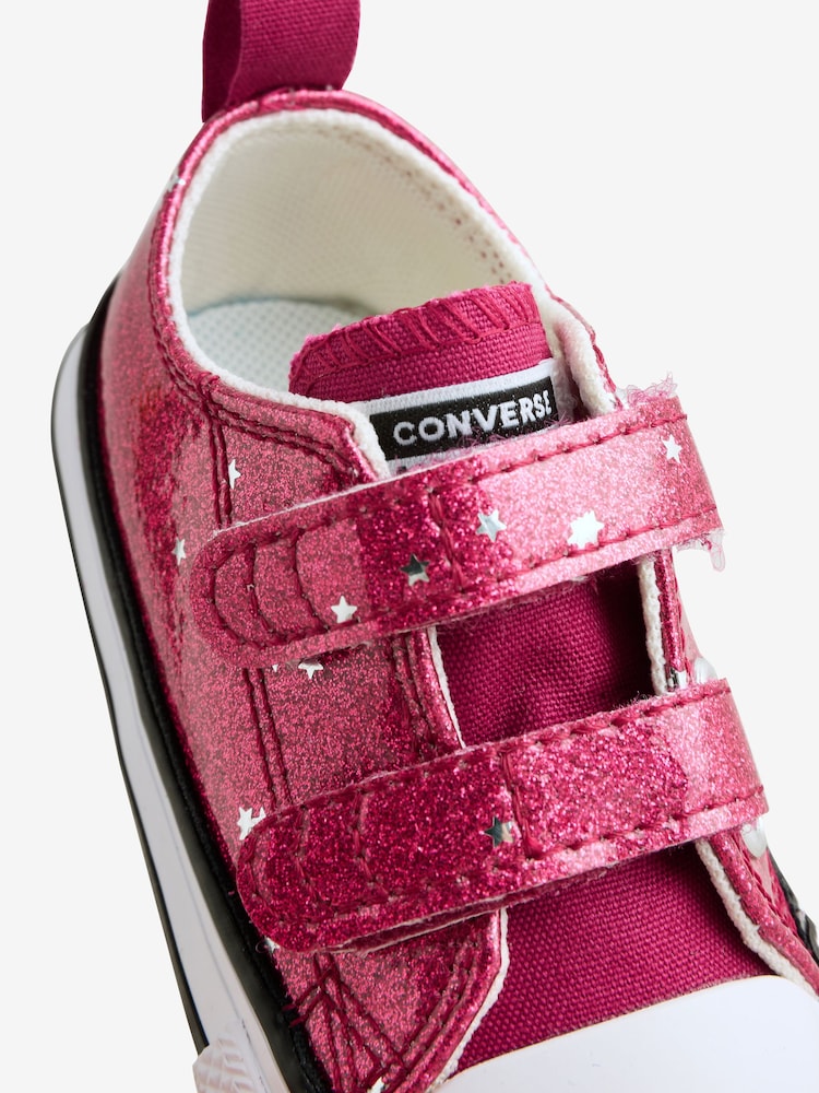 Buy Converse Red Chuck Taylor All Star Infant Glitter EasyOn - Main Image