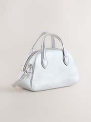 Silver Leather Mini Bowler Bag - Image 2 of 5