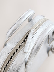 Silver Leather Mini Bowler Bag - Image 3 of 5