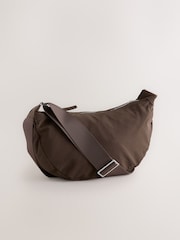 Chocolate Brown Large Nylon Sling Bag - Image 1 of 6