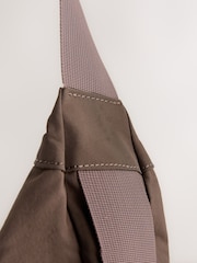 Chocolate Brown Large Nylon Sling Bag - Image 3 of 6