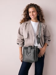 Black Structured Messenger Bag - Image 1 of 9