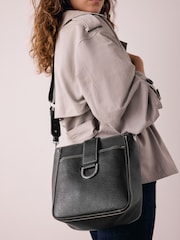 Black Structured Messenger Bag - Image 2 of 9