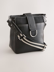 Black Structured Messenger Bag - Image 4 of 9