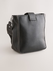 Black Structured Messenger Bag - Image 5 of 9