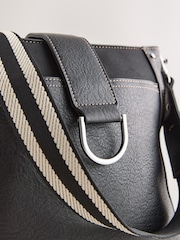 Black Structured Messenger Bag - Image 6 of 9