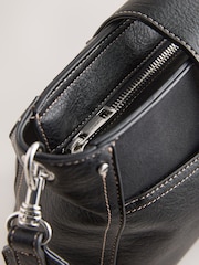 Black Structured Messenger Bag - Image 7 of 9