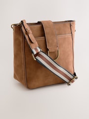 Tan Brown Structured Messenger Bag - Image 4 of 10