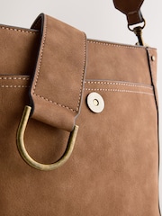 Tan Brown Structured Messenger Bag - Image 7 of 10