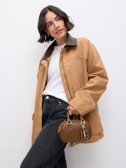 Tan Brown Bowler Charm Cross-Body Bag - Image 5 of 11