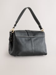 Black Leather Buckle Cross-Body Bag - Image 2 of 8