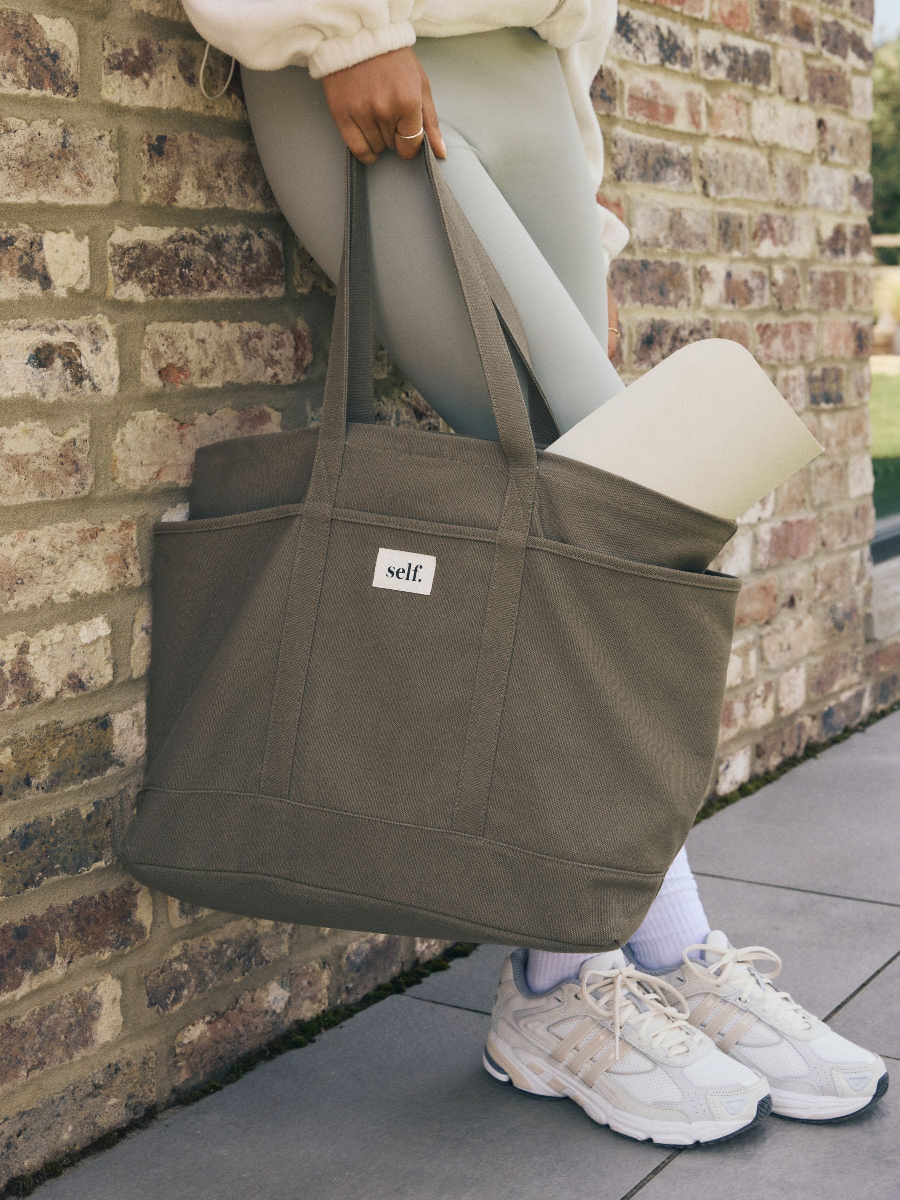 Sage Green Canvas Shoulder Bag