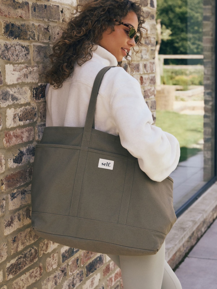 Sage Green Canvas Shoulder Bag - Image 2 of 10 Sage Green Canvas Shoulder Bag - Image 2 of 10