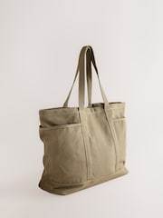 Sage Green Canvas Shoulder Bag - Image 7 of 10