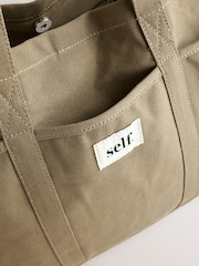 Sage Green Canvas Shoulder Bag - Image 8 of 10