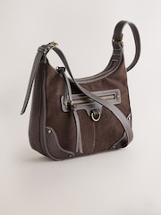 Chocolate Brown Scooped Cross-Body Bag - Image 4 of 9