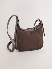 Chocolate Brown Scooped Cross-Body Bag - Image 5 of 9