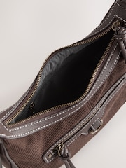 Chocolate Brown Scooped Cross-Body Bag - Image 6 of 9