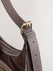Chocolate Brown Scooped Cross-Body Bag - Image 9 of 9