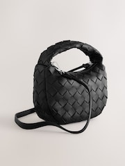Black Weave Cross-Body Bag - Image 2 of 5