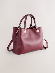 Red Structured Tote Bag with Detachable Purse - Image 2 of 5