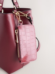 Red Structured Tote Bag with Detachable Purse - Image 3 of 5