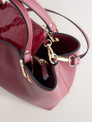 Red Structured Tote Bag with Detachable Purse - Image 4 of 5