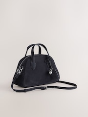 Navy Leather Mini Bowler Bag - Image 1 of 5