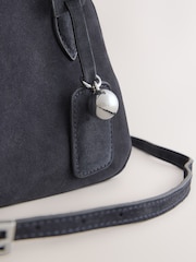 Navy Leather Mini Bowler Bag - Image 2 of 5