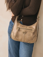 Taupe Scooped Cross-Body Bag - Image 3 of 9