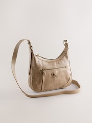 Taupe Scooped Cross-Body Bag - Image 5 of 9