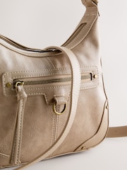 Taupe Scooped Cross-Body Bag - Image 7 of 9
