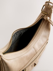 Taupe Scooped Cross-Body Bag - Image 9 of 9