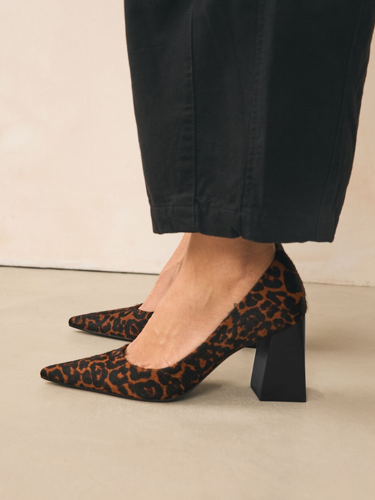 Buy Leopard Leather Block Court Heels from the Next UK online shop