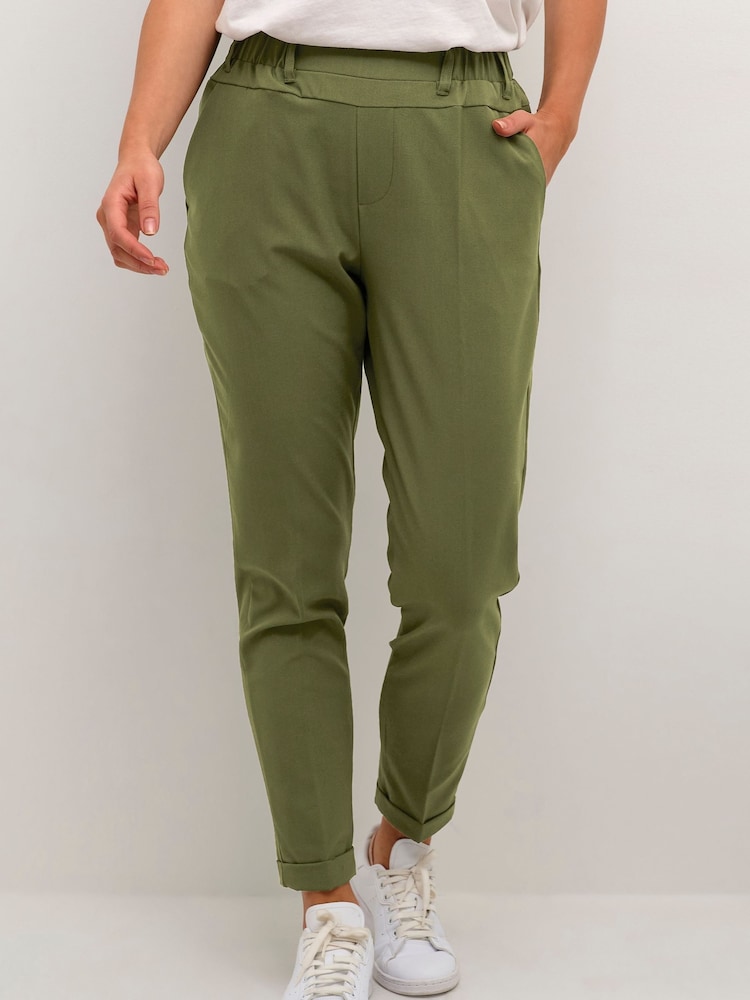 Kaffe Regular Fit Green Nanci Jillian Long Length Pant Trousers - Image 1 of 5
