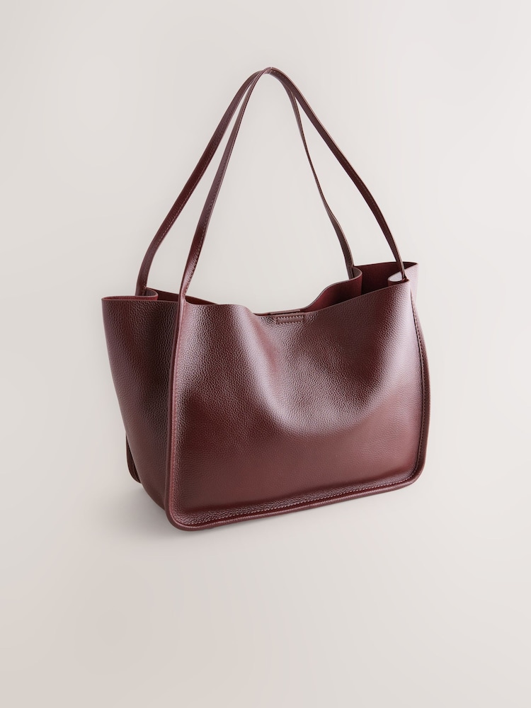 Berry Leather Hand Held Bag - Image 1 of 4